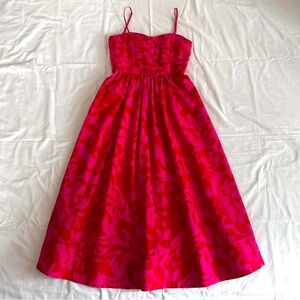Free People NWT Red Floral midi dress